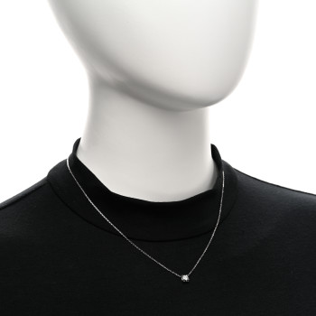 CARTIER 18K White Gold Diamond .30ct C De Cartier Pendant Necklace