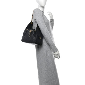 CHANEL Caviar Quilted Small Chanel 25 Handbag Black
