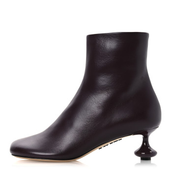 LOEWE Calfskin Toy Ankle Boots 35 Burgundy