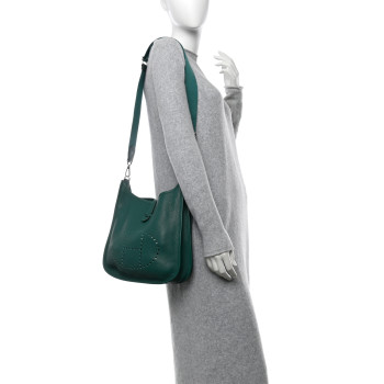 HERMES Taurillon Clemence EVELYNE III PM Malachite