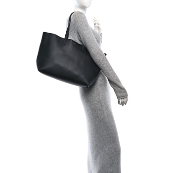 SAINT LAURENT Calfskin Large Shopping Tote Black