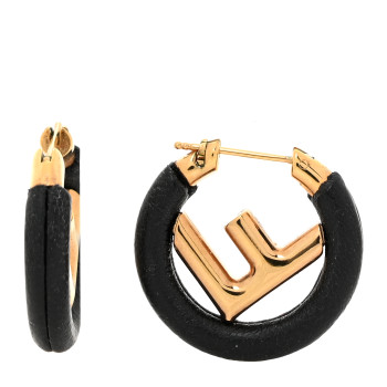 FENDI Nappa F is Fendi Hoop Earrings Black