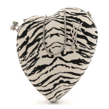 SAINT LAURENT Pony Hair Zebra Love Box Bag White Black