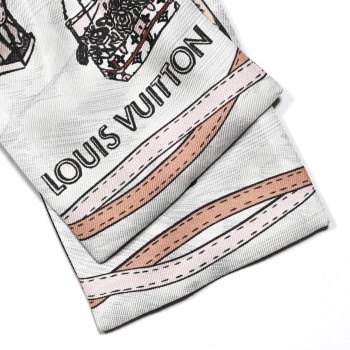 LOUIS VUITTON Silk Monogram Up And Away Bandeau Black White