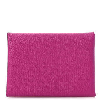 HERMES Chevre Mysore Calvi Duo Card Case Magnolia