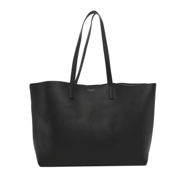 SAINT LAURENT Calfskin Large Shopping Tote Black