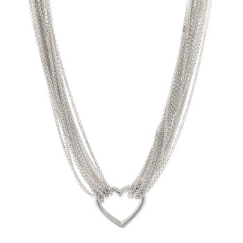 TIFFANY Sterling Silver Heart Multi Chain Toggle Necklace