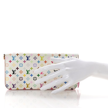LOUIS VUITTON Monogram Multicolor Insolite Wallet White Litchi