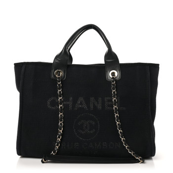 CHANEL Mixed Fibers Small Deauville Tote Black