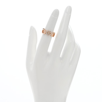 CARTIER 18K Pink Gold Diamond Hearts and Symbols Ring 49 4.75