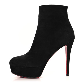 CHRISTIAN LOUBOUTIN Veau Velours Bianca 130 Ankle Booties 39 Black