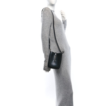 SAINT LAURENT Patent Calfskin Mini Le 5 A 7 Vertical Hobo Black