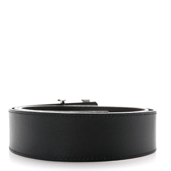 LOUIS VUITTON Calfskin 40mm LV Initiales Reversible Belt 90 36 Black Dark Brown