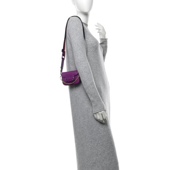 GUCCI Azalea Calfskin Web Monochrome Horsebit 1955 Wallet On Strap Purple