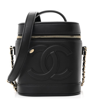 CHANEL Lambskin Timeless Vanity Cosmetic Case Black