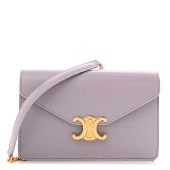 CELINE Shiny Calfskin Triomphe Margo Wallet on Chain Light Lavender