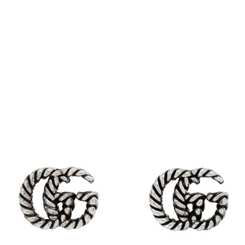 GUCCI Sterling Silver Torchon Double G Earrings