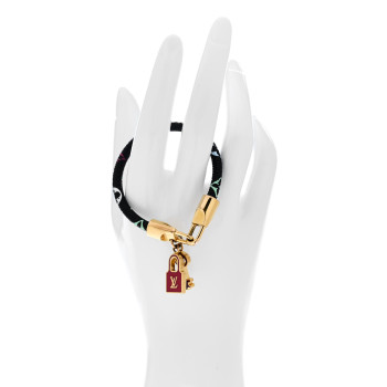 LOUIS VUITTON Monogram Multicolor Luck It Bracelet 17 Black