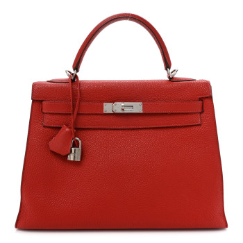 HERMES Togo Kelly Sellier 32 Rouge Vif