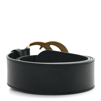 GUCCI Calfskin Double G 40mm Belt 85 34 Black