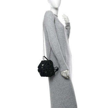 PRADA Nylon Vela Mini Crossbody Backpack Black