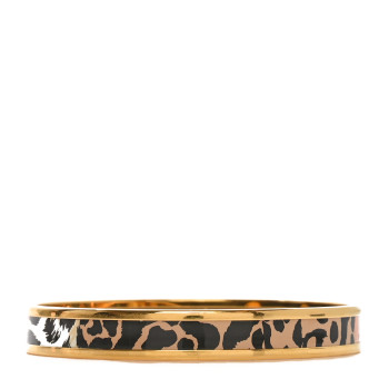 HERMES Enamel Printed Narrow Jaguar Quetzal Bracelet 65