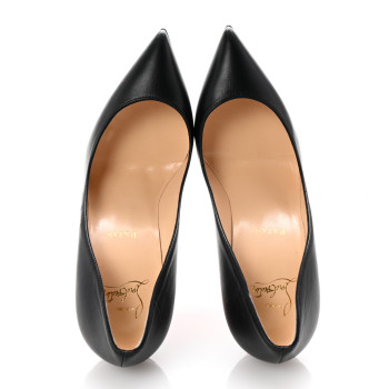CHRISTIAN LOUBOUTIN Shiny Nappa Pigalle Follies 100 Pumps 39 Black