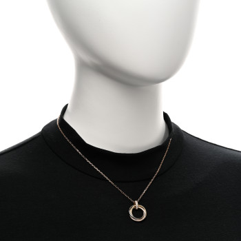 CARTIER 18K Pink White Yellow Gold Diamond Trinity Pendant Necklace