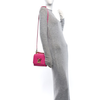 LOUIS VUITTON Epi Twist Braided Chain Shoulder Bag PM Rose Miami Pink