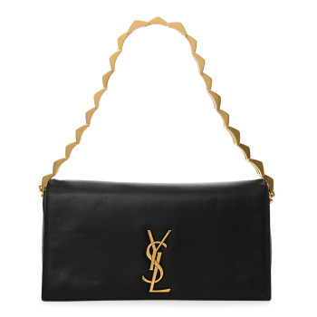 SAINT LAURENT Lambskin Monogram Kate 99 Baguette Shoulder Bag Black