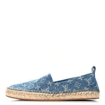 LOUIS VUITTON Monogram Denim Starboard Espadrille Flats 40 Blue