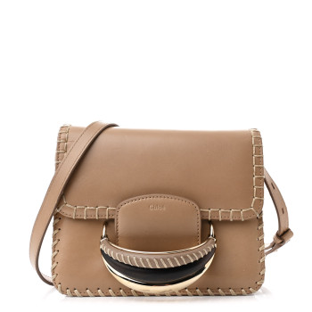 CHLOE Calfskin Kattie Small Shoulder Bag Greyish Taupe