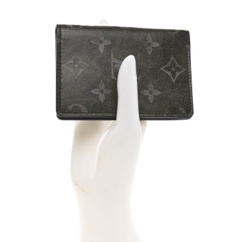 LOUIS VUITTON Brushed Monogram Pocket Organizer Black White