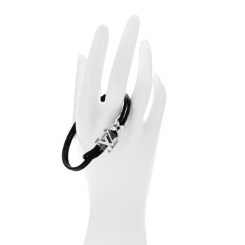 LOUIS VUITTON Calfskin LV Bloom Bracelet Black