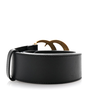 GUCCI Calfskin Double G 40mm Belt 75 30 Black