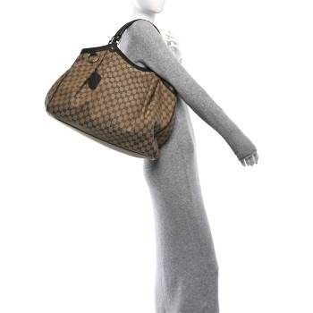 GUCCI Monogram Large Sukey Tote Dark Brown