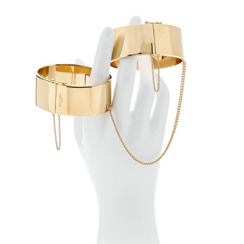 SAINT LAURENT Metal Menotte Fermoir Chaine Bracelet M Gold