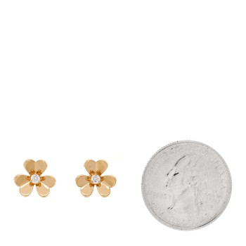 VAN CLEEF & ARPELS 18K Yellow Gold Diamond Mini Frivole Earrings