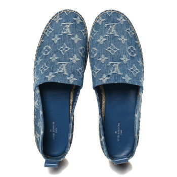 LOUIS VUITTON Monogram Denim Starboard Espadrille Flats 40 Blue