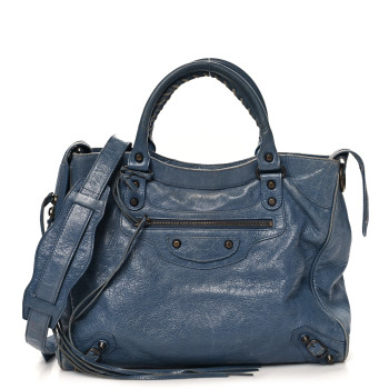 BALENCIAGA Agneau Classic Hardware Velo Bleu Persan