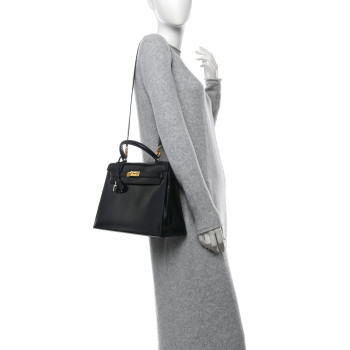 HERMES Box Kelly Sellier 32 Black