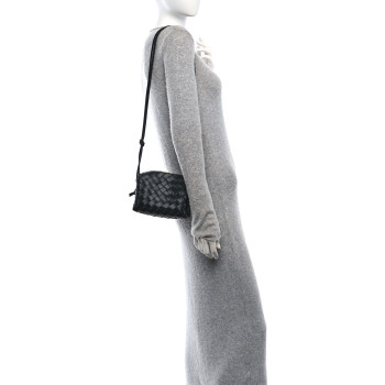BOTTEGA VENETA Nappa Intrecciato Mini Loop Camera Bag Black