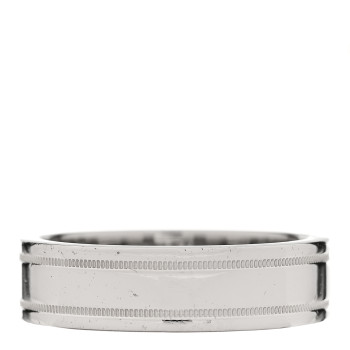 TIFFANY Platinum 6mm Essential Double Milgrain Band Ring 61 9.5