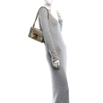 GUCCI Galassia Small Padlock Shoulder Bag Platino