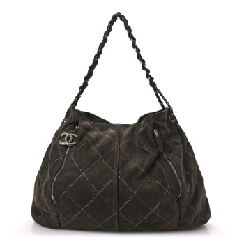 CHANEL Nubuck Darjeeling Hobo Brown