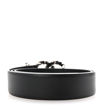 CHANEL Calfskin CC Chain Belt 80 32 Black