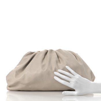 BOTTEGA VENETA Smooth Butter Calf The Pouch Oversized Clutch Plaster