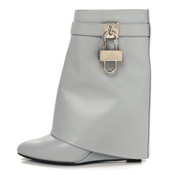 GIVENCHY Calfskin Shark Lock Ankle Boots 36 Light Grey