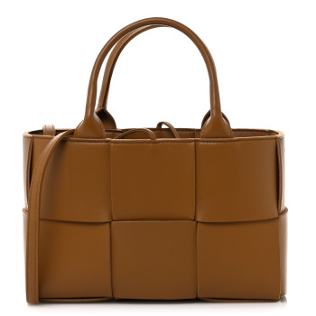 BOTTEGA VENETA Nappa Maxi Intrecciato Mini Arco Tote Camel