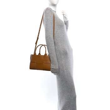 BOTTEGA VENETA Nappa Maxi Intrecciato Mini Arco Tote Camel